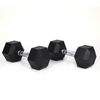 30LB (2piece)HDRS Rubber Coated Solid Cast Iron Dumbbell with Contoured Chrome Handle, Hexagon Head