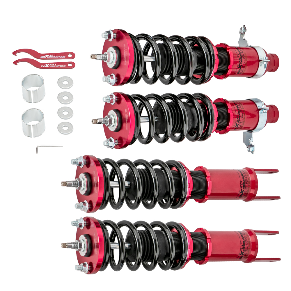 24 Ways Adjustable Damper Coilovers Struts Shock Suspension Kit For Honda Civic EC ED EE EF 1988-1991 & EJ EK EM 1996-2000 & CR-X Del Sol 1992-1995