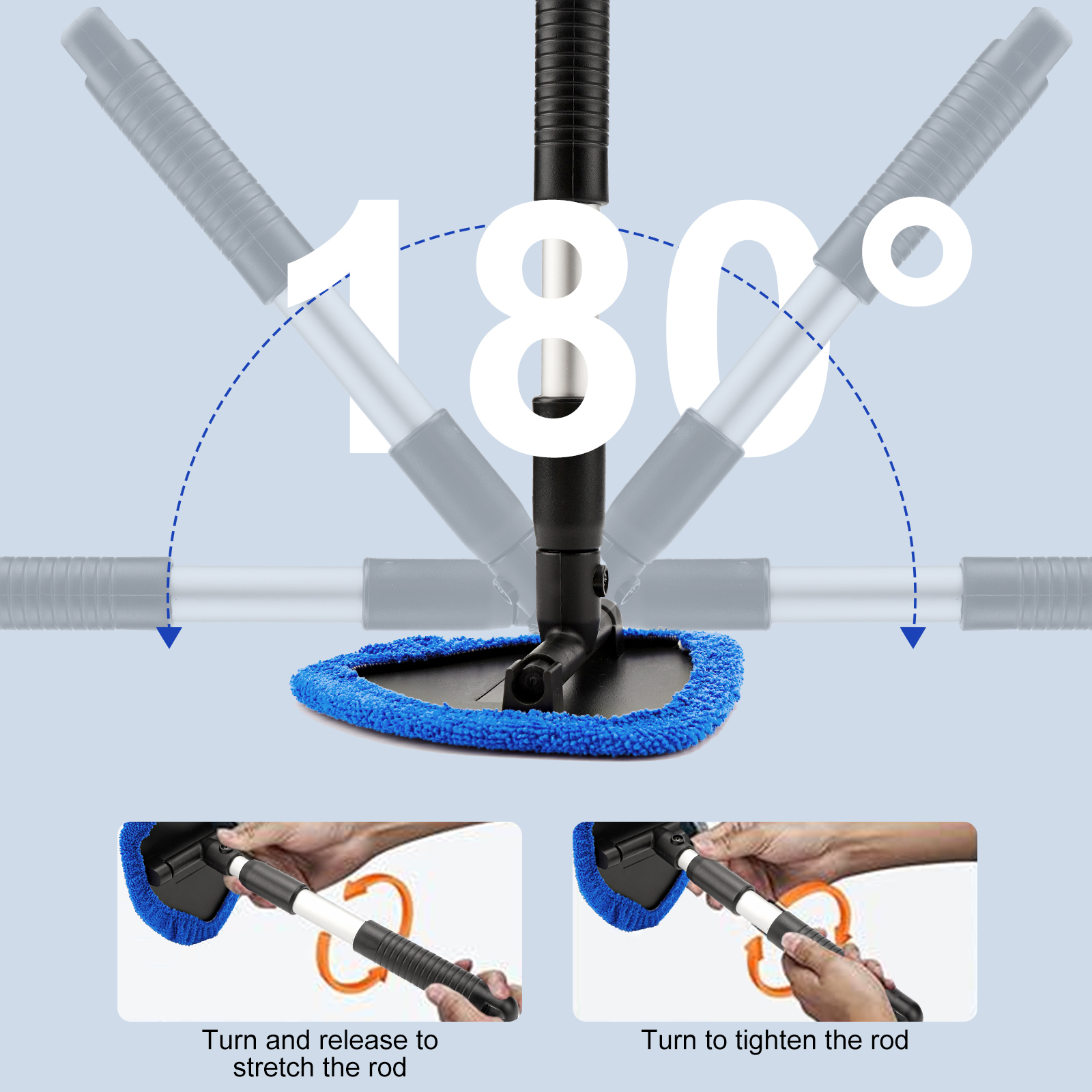 Car Window Cleaner Tool, Auto Glass Cleaner Wand 3 Reusable and 1 pcs Spray Bottles【Shipment from FBA】