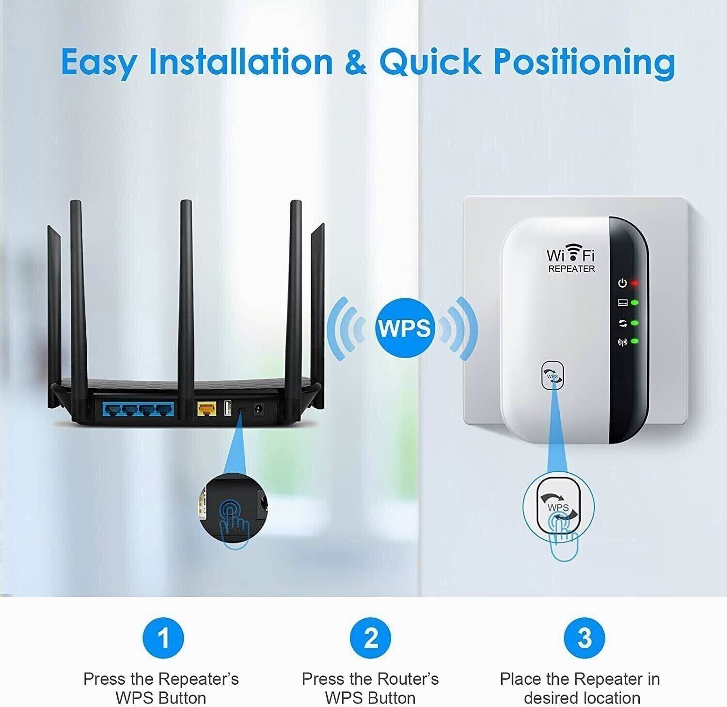 NEW! WiFi Range Extender Internet Booster Wireless Signal Repeater