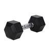 20LB (1piece)HDRS Rubber Coated Solid Cast Iron Dumbbell with Contoured Chrome Handle, Hexagon Head