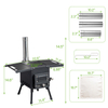 Wood Camping Stove Black 57.5*31*37cm