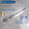1pc Long Floor Drain, Toilet Stainless Steel SUS304 Thickened Large-capacity Anti-odor Hotel Shower Drain, Room Engineering Rectangular Strip Drain Floor Drain