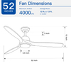 52 In.Intergrated LED Ceiling Fan Lighting with Remote Control