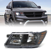 Headlights Assembly Fit For 2009-2020 Dodge Journey, Left/Driver Side Headlamp, Black Housing with Amber Reflector, BULBS NOT INCLUDED