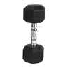 20LB (1piece)HDRS Rubber Coated Solid Cast Iron Dumbbell with Contoured Chrome Handle, Hexagon Head