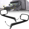 Aostirmotor Pair Black Hood Mirrors Fit for New Freightliner Cascadia 2018-2022, Hood Mirrors Assembly with Heater Driver & Passenger Side