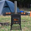 Wood Camping Stove Black 57.5*31*37cm
