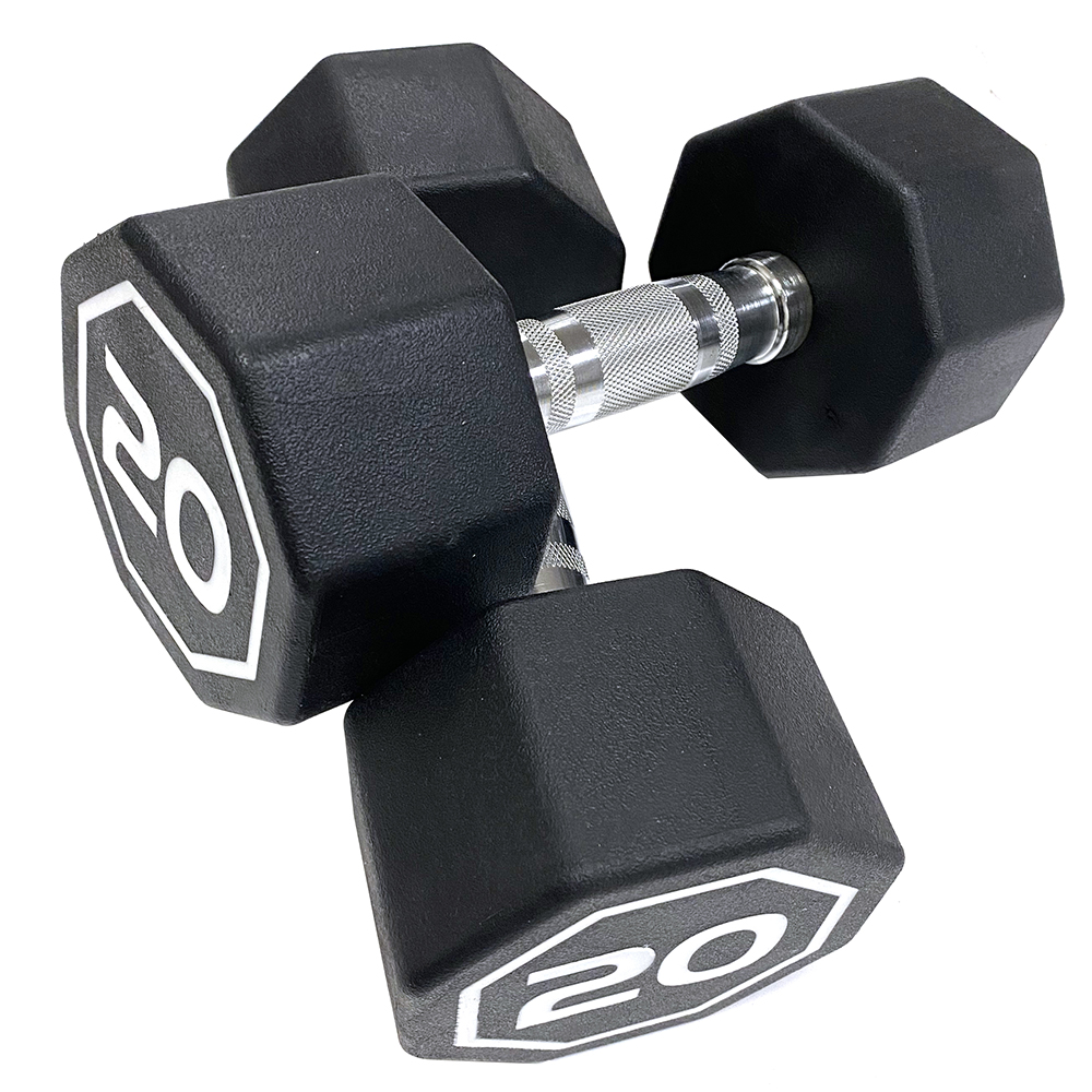 APOLLO IR3920 Premium Octagonal Dumbbell, Large Numbers, Hard Chrome Plated Handle Dumbbells To Assist with Push-Ups, 20 Lbs Set of 2