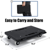 Furniture Moving Dolly, 16 X 11in 500 Lbs Capacity Furniture Movers Dollies 4 Wheels, Portable Moving Rollers Heavy Duty, Interlocking Small Flat Dolly Cart for Heavy Furniture, 2 Pack, Black