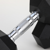20LB (1piece)HDRS Rubber Coated Solid Cast Iron Dumbbell with Contoured Chrome Handle, Hexagon Head