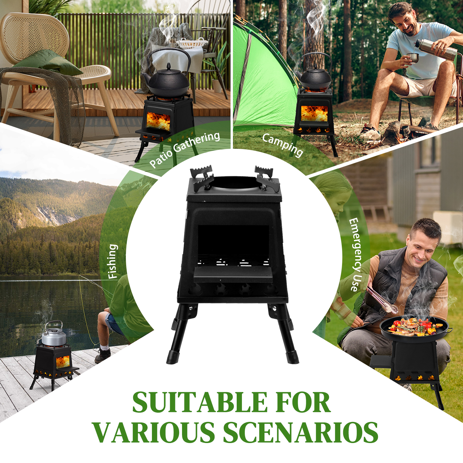 27*27*34cm Wood Camping Stove