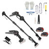 2-in-1 Cordless Pole Saw, Brushless Mini Chainsaw Cordless with Pole, 2 Pack 21500mAh Batteries Powered Pole Saws for Tree Trimming, 13ft Reach Electric Saw for Trees With Pole
