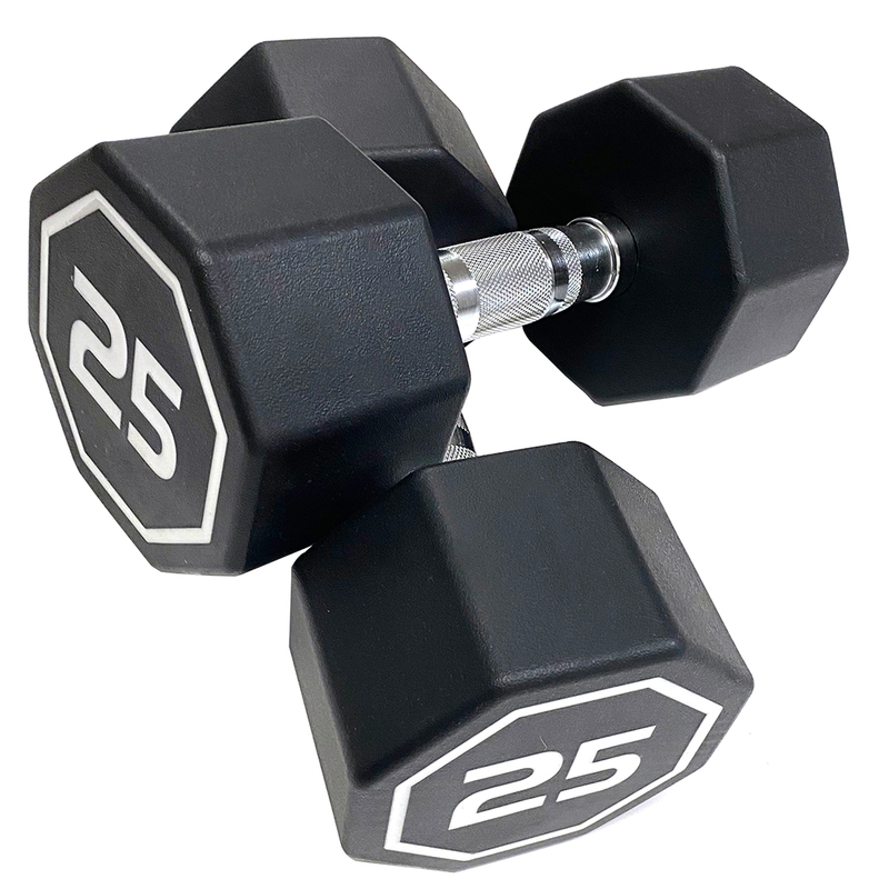 APOLLO IR3920 Premium Octagonal Dumbbells, Large Numbers, Hard Chrome Plated Handle Dumbbells To Assist with Push-Ups, 25 Lbs Set of 2