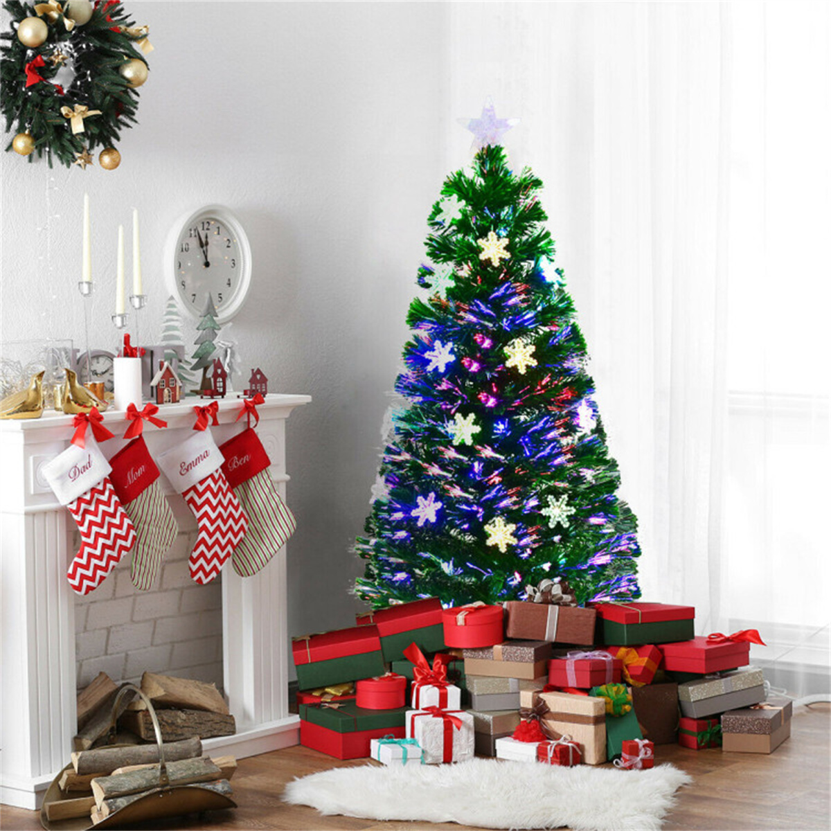 4 Feet LED Christmas Tree with Snowflakes