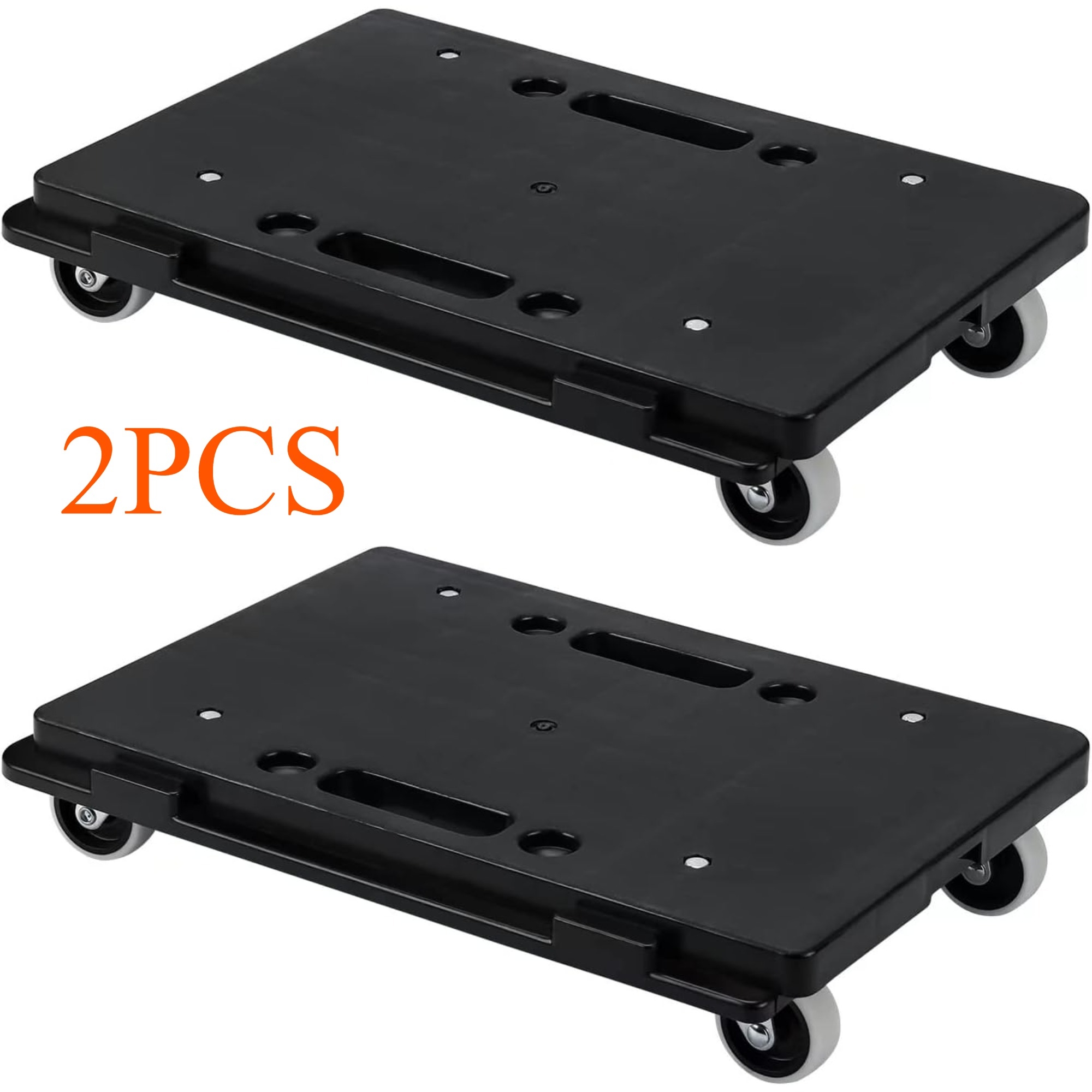 Furniture Moving Dolly, 16 X 11in 500 Lbs Capacity Furniture Movers Dollies 4 Wheels, Portable Moving Rollers Heavy Duty, Interlocking Small Flat Dolly Cart for Heavy Furniture, 2 Pack, Black