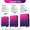 Hardshell Luggage Sets 3 Piece Gradient Color Expandable Suitcase with Spinner Wheels And TSA Lock Lightweight 20